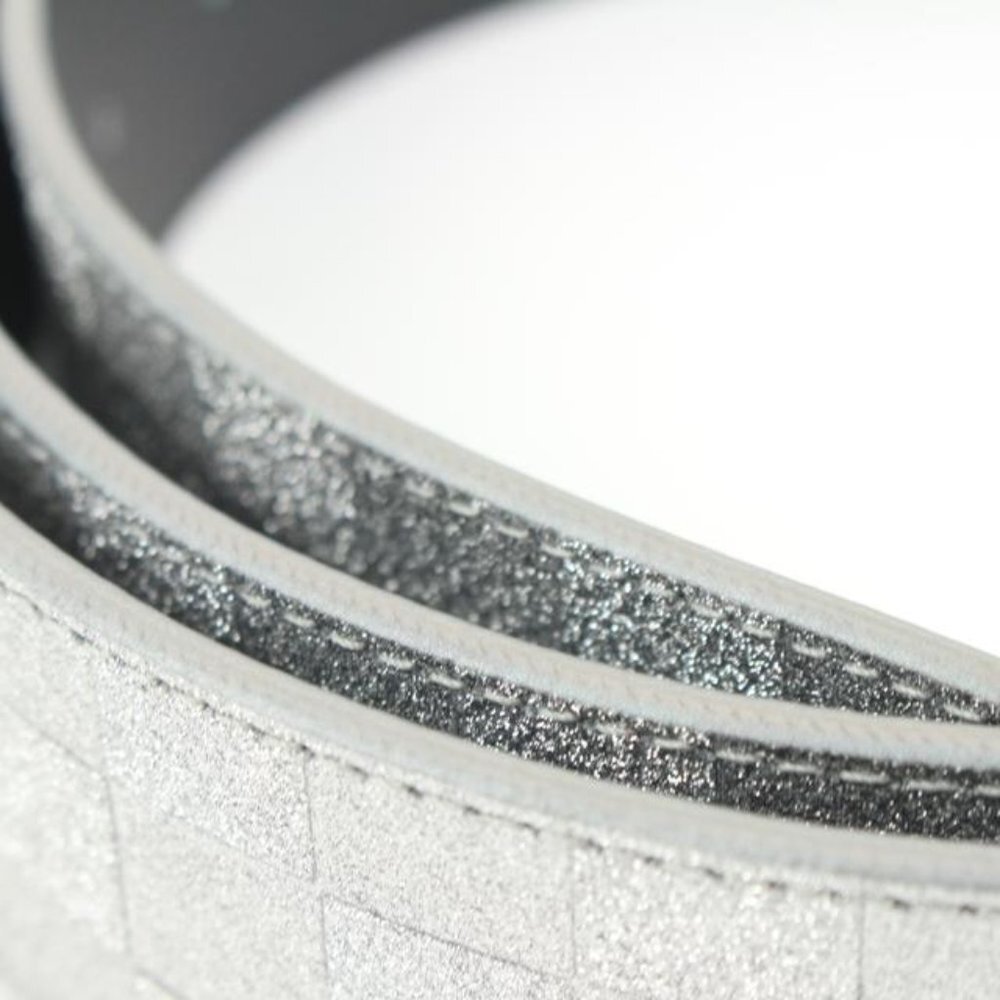 Louis Vuitton Glitter Silver Damier LV Pyramide 40mm Belt 37LV128S - Picture 6 of 12
